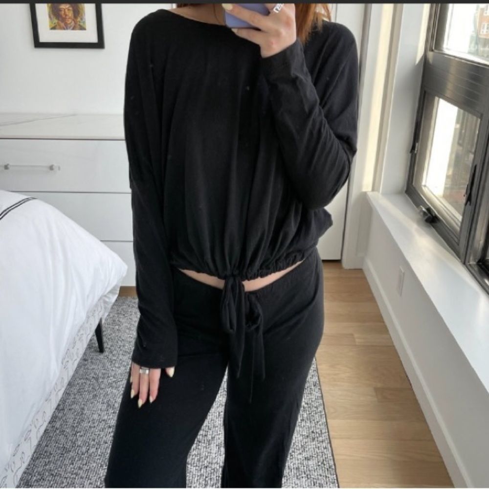 Women’s Small Eberjay Black Lounge Tie Top